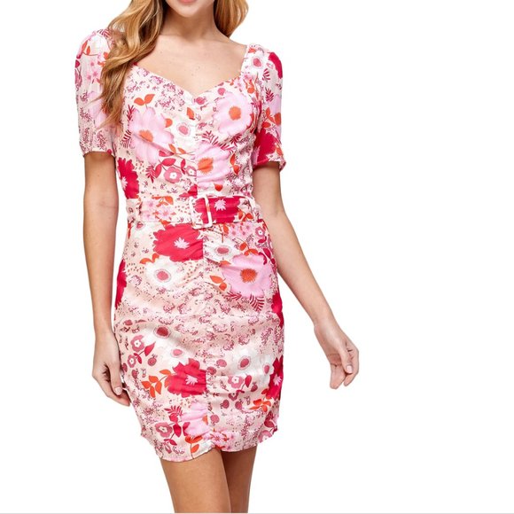 Koko and Mason Short Sleeve Floral Mini Dress - Picture 1 of 2